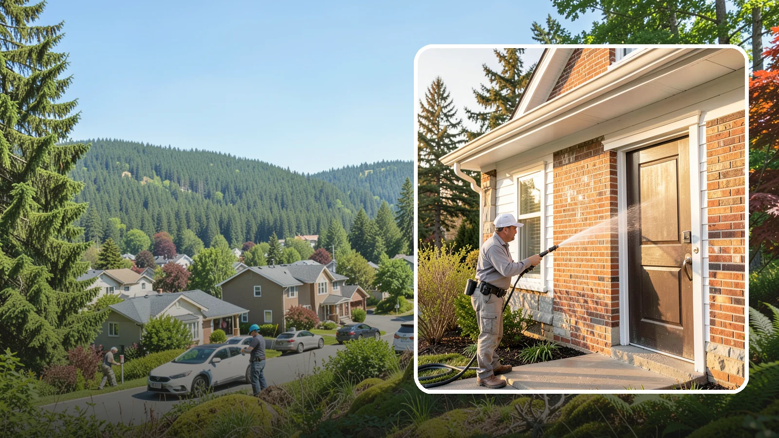 Church Exterior Cleaning in Index, Snohomish County, WA - Gentle, respectful exterior cleaning for churches that restores brick, stone, and stucco facades along with entry steps and...