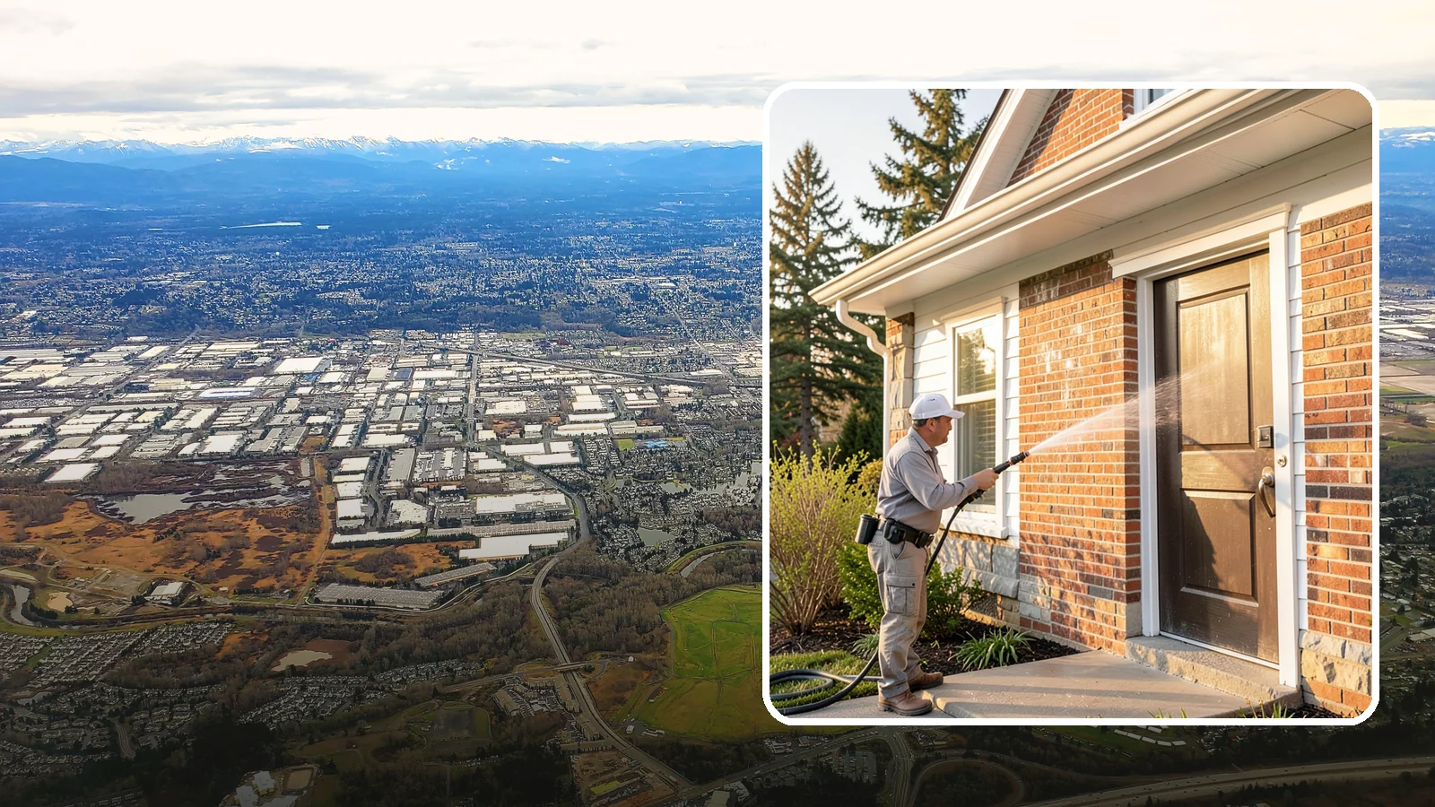 Church Exterior Cleaning in Kent, King County, WA - Gentle, respectful exterior cleaning for churches that restores brick, stone, and stucco facades along with entry steps and...