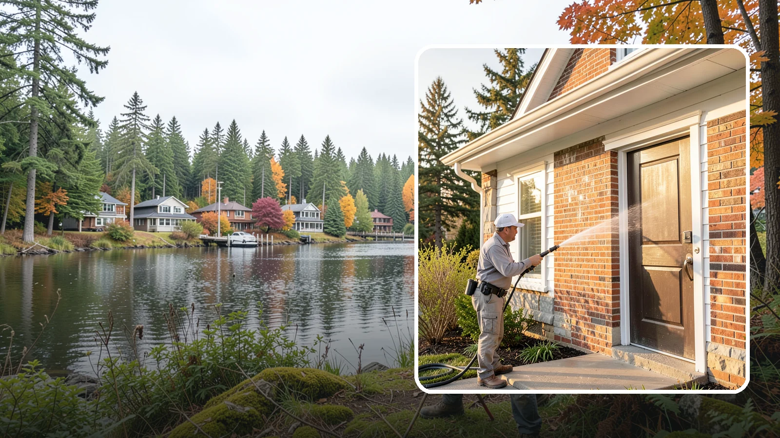 Church Exterior Cleaning in La Conner, Skagit County, WA - Gentle, respectful exterior cleaning for churches that restores brick, stone, and stucco facades along with entry steps and...