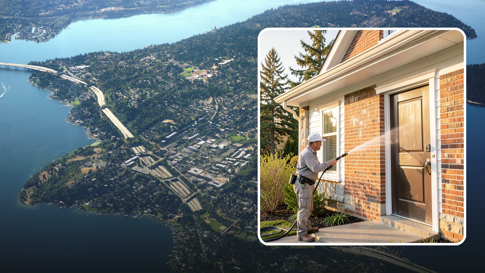Church Exterior Cleaning in Mercer Island, King County, WA - Gentle, respectful exterior cleaning for churches that restores brick, stone, and stucco facades along with entry steps and...