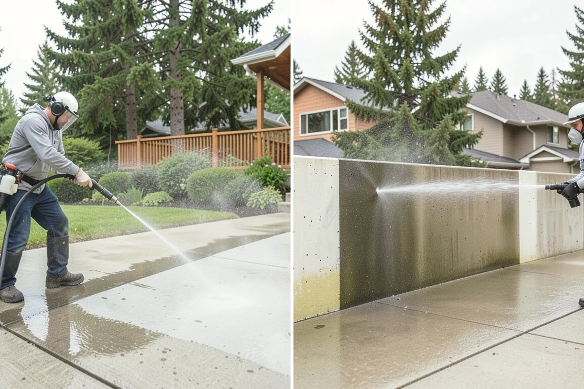 Church Exterior Cleaning in North Bend, King County, WA - Assess masonry condition and test a discreet area first