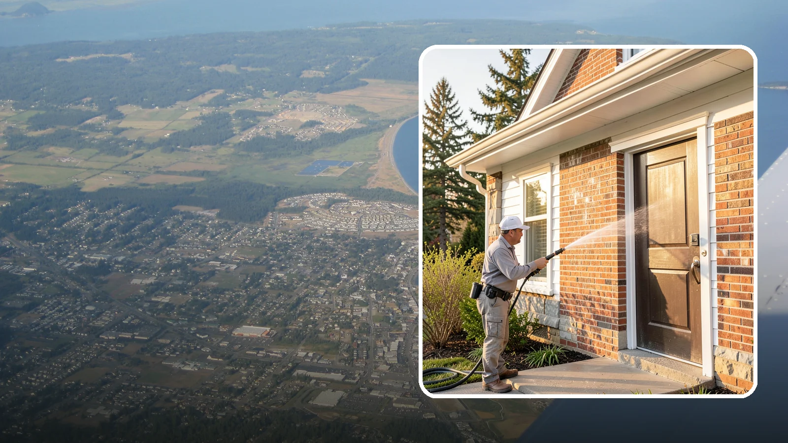 Church Exterior Cleaning in Oak Harbor, Island County, WA - Gentle, respectful exterior cleaning for churches that restores brick, stone, and stucco facades along with entry steps and...