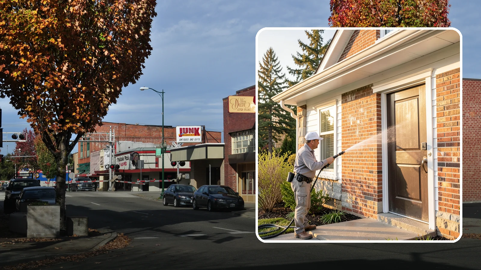 Church Exterior Cleaning in Puyallup, Pierce County, WA - Gentle, respectful exterior cleaning for churches that restores brick, stone, and stucco facades along with entry steps and...