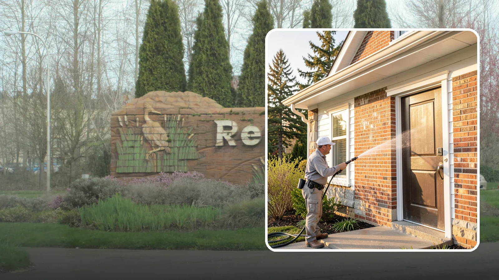 Church Exterior Cleaning in Renton, King County, WA - Gentle, respectful exterior cleaning for churches that restores brick, stone, and stucco facades along with entry steps and...