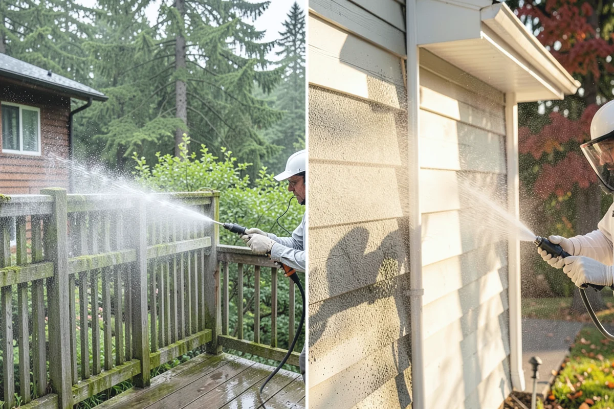 Church Exterior Cleaning in Roy, Pierce County, WA - Assess masonry condition and test a discreet area first