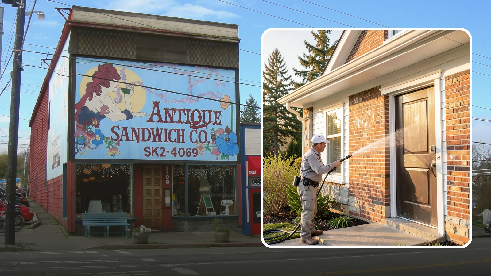 Church Exterior Cleaning in Ruston, Pierce County, WA - Gentle, respectful exterior cleaning for churches that restores brick, stone, and stucco facades along with entry steps and...