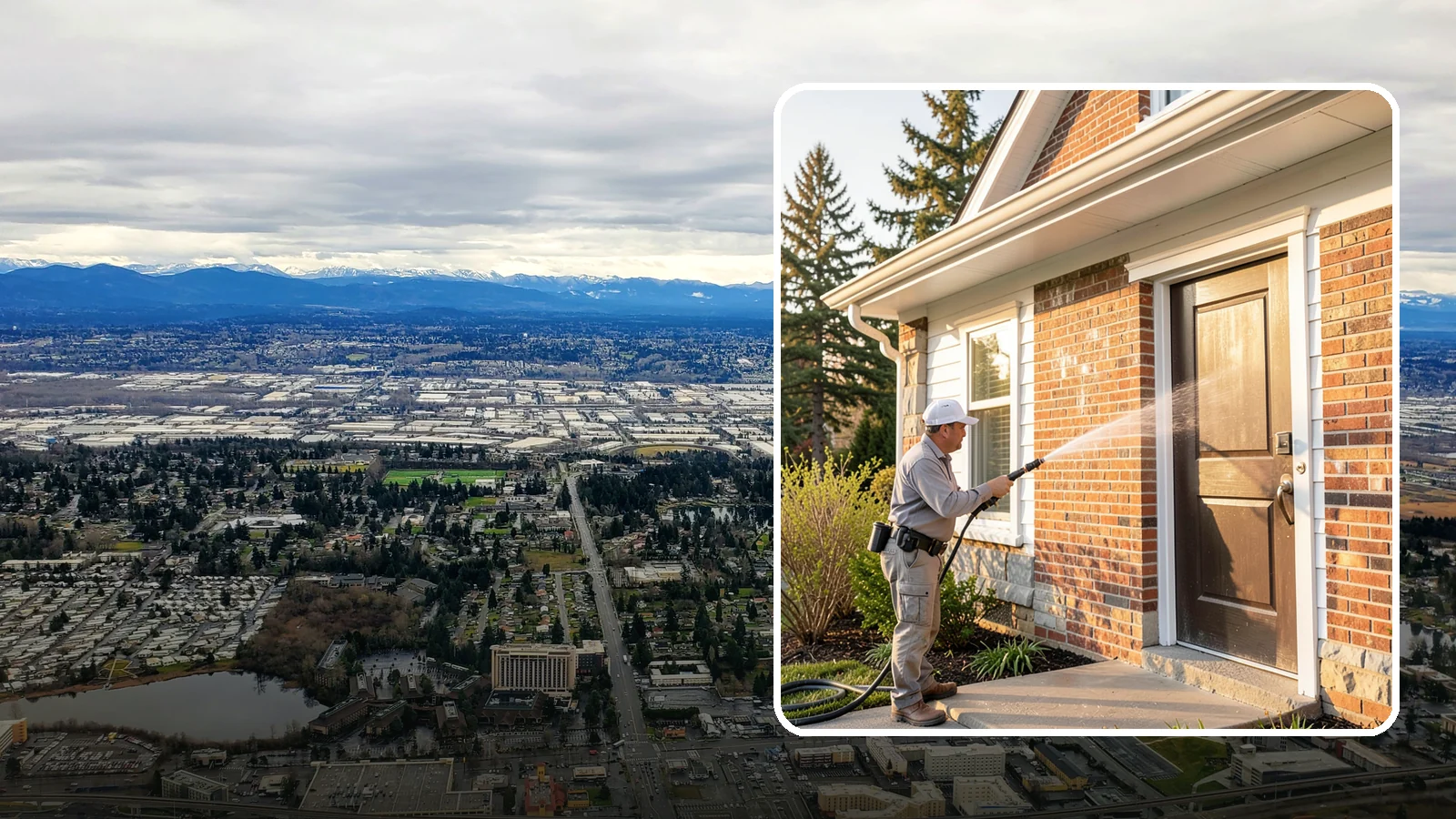 Church Exterior Cleaning in SeaTac, King County, WA - Gentle, respectful exterior cleaning for churches that restores brick, stone, and stucco facades along with entry steps and...