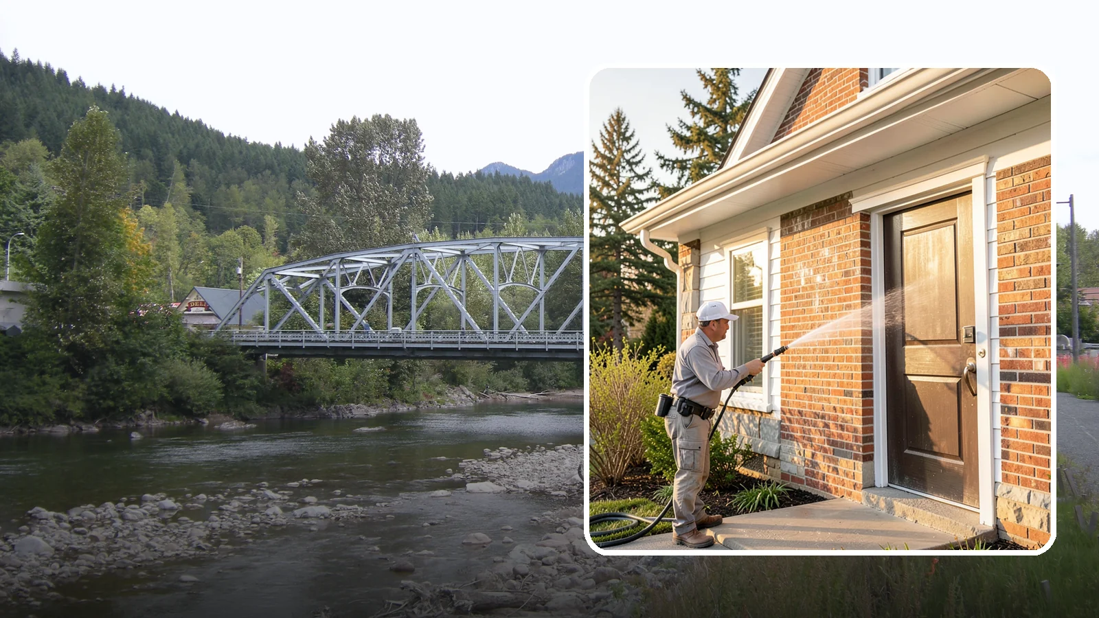 Church Exterior Cleaning in Skykomish, King County, WA - Gentle, respectful exterior cleaning for churches that restores brick, stone, and stucco facades along with entry steps and...