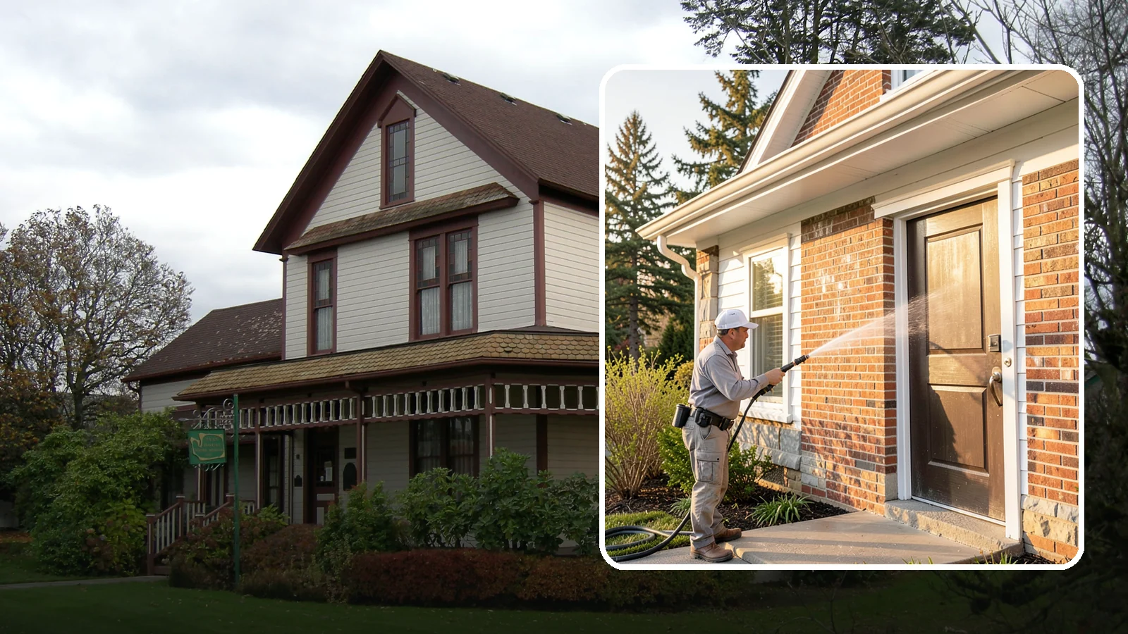 Church Exterior Cleaning in Sumner, Pierce County, WA - Gentle, respectful exterior cleaning for churches that restores brick, stone, and stucco facades along with entry steps and...