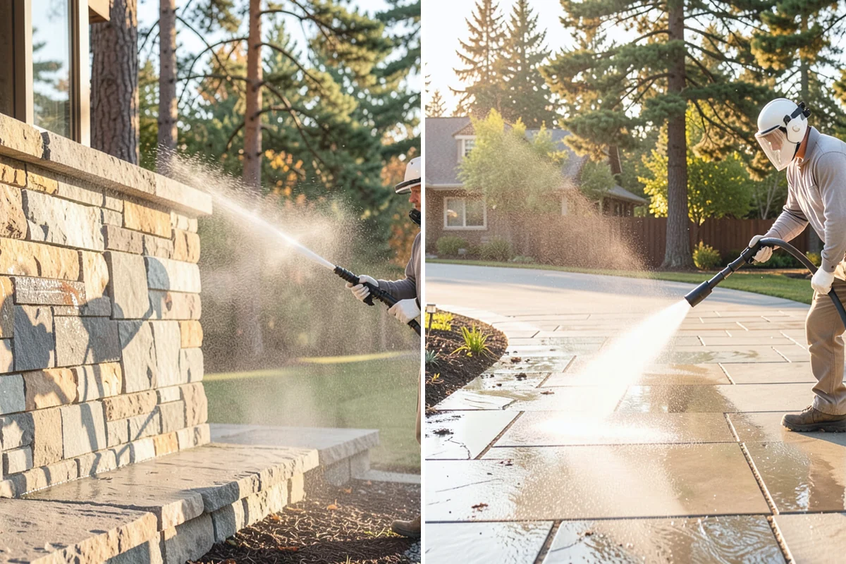 Church Exterior Cleaning in Sumner, Pierce County, WA - Assess masonry condition and test a discreet area first