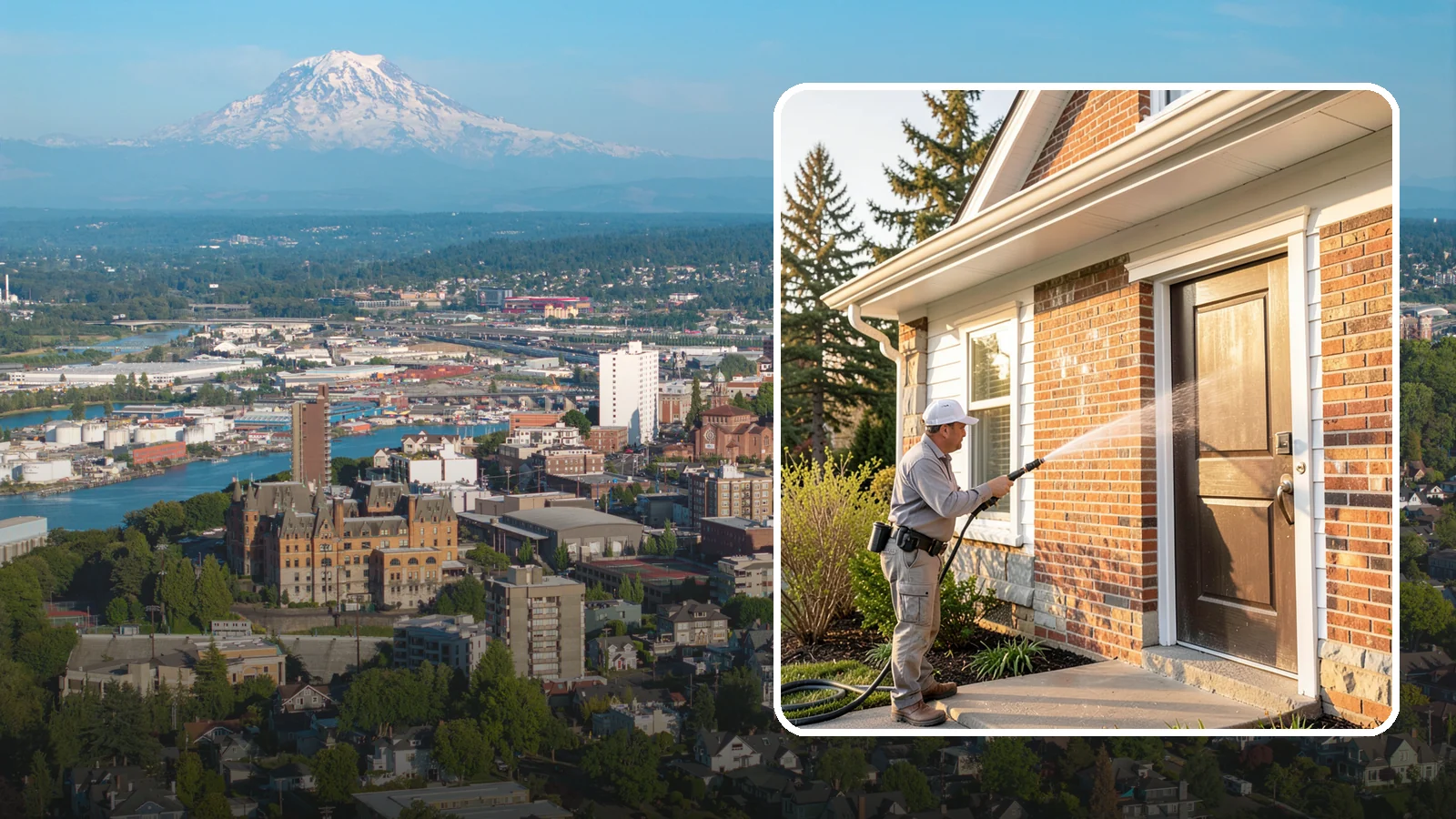 Church Exterior Cleaning in Tacoma, Pierce County, WA - Gentle, respectful exterior cleaning for churches that restores brick, stone, and stucco facades along with entry steps and...