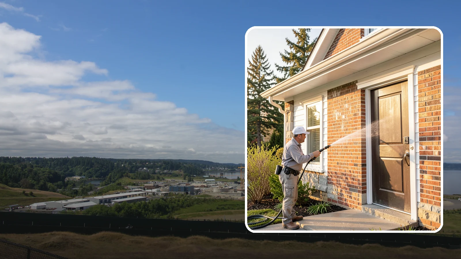 Church Exterior Cleaning in University Place, Pierce County, WA - Gentle, respectful exterior cleaning for churches that restores brick, stone, and stucco facades along with entry steps and...