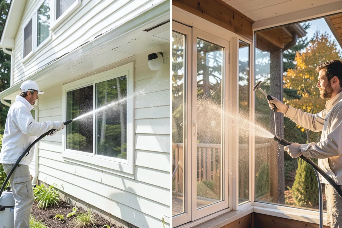 Church Exterior Cleaning in Woodinville, King County, WA - Assess masonry condition and test a discreet area first