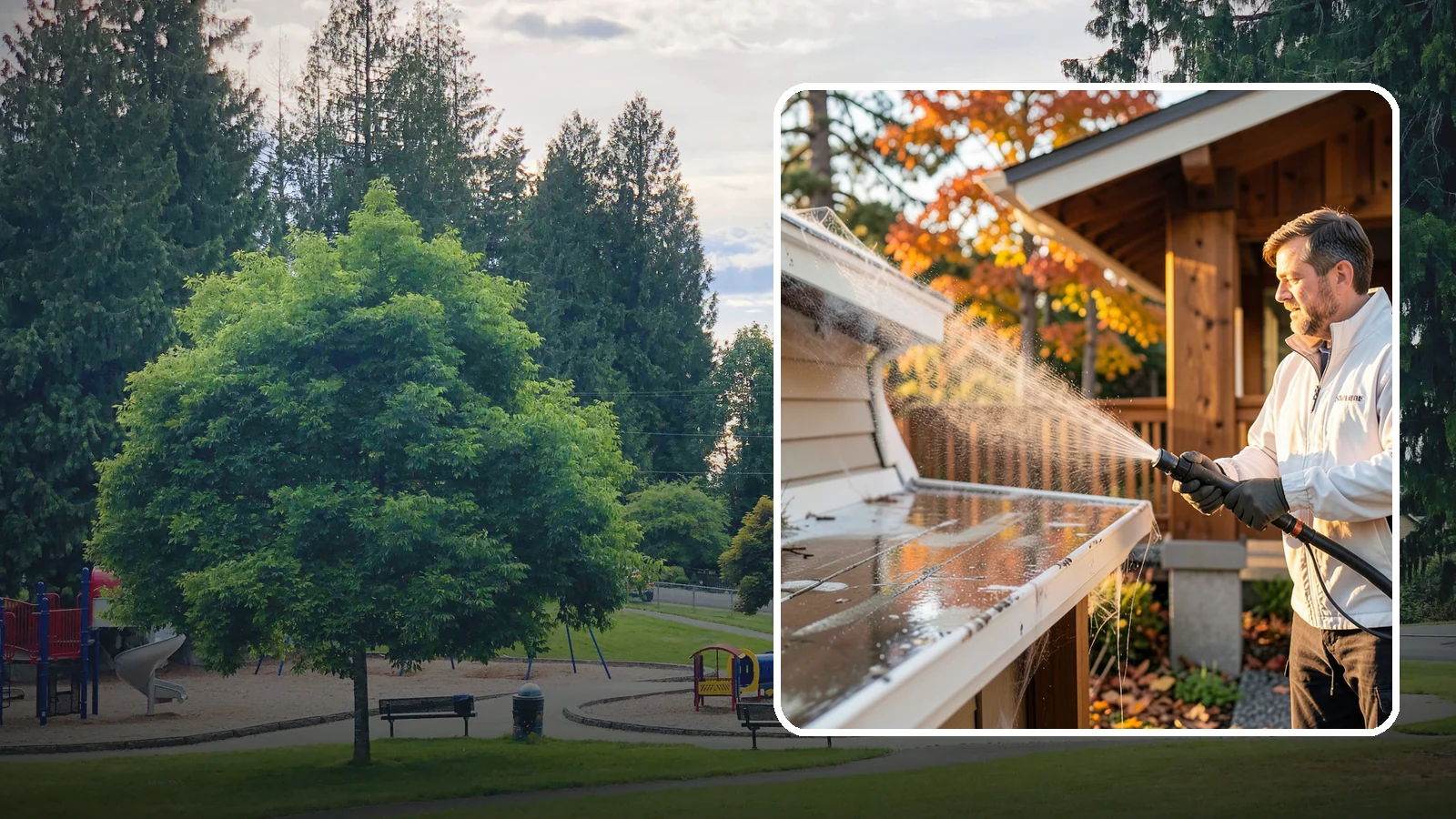 Cobweb Removal in Bonney Lake, Pierce County, WA - Cobweb removal clears the webs, egg sacs, and spider debris that collect under eaves and around entryways in our mild, damp...