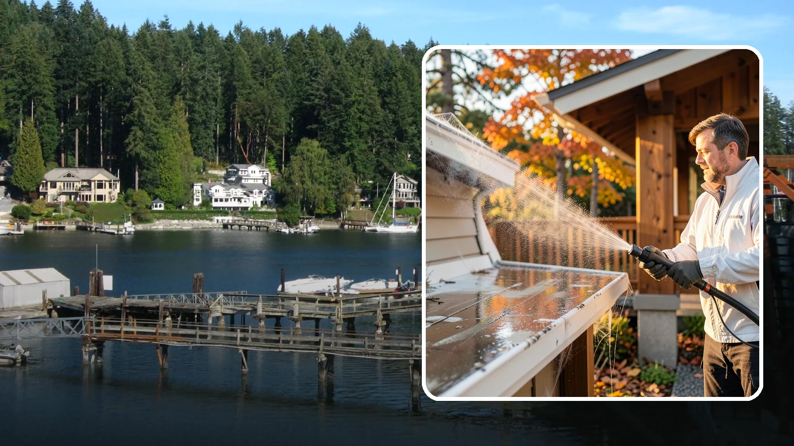 Cobweb Removal in Gig Harbor, Pierce County, WA - Cobweb removal clears the webs, egg sacs, and spider debris that collect under eaves and around entryways in our mild, damp...