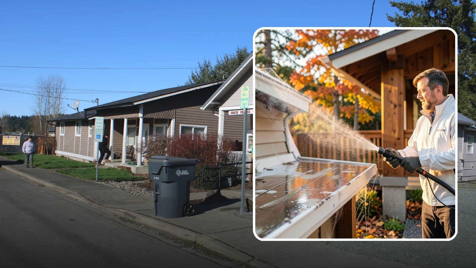 Cobweb Removal in South Prairie, Pierce County, WA - Cobweb removal clears the webs, egg sacs, and spider debris that collect under eaves and around entryways in our mild, damp...