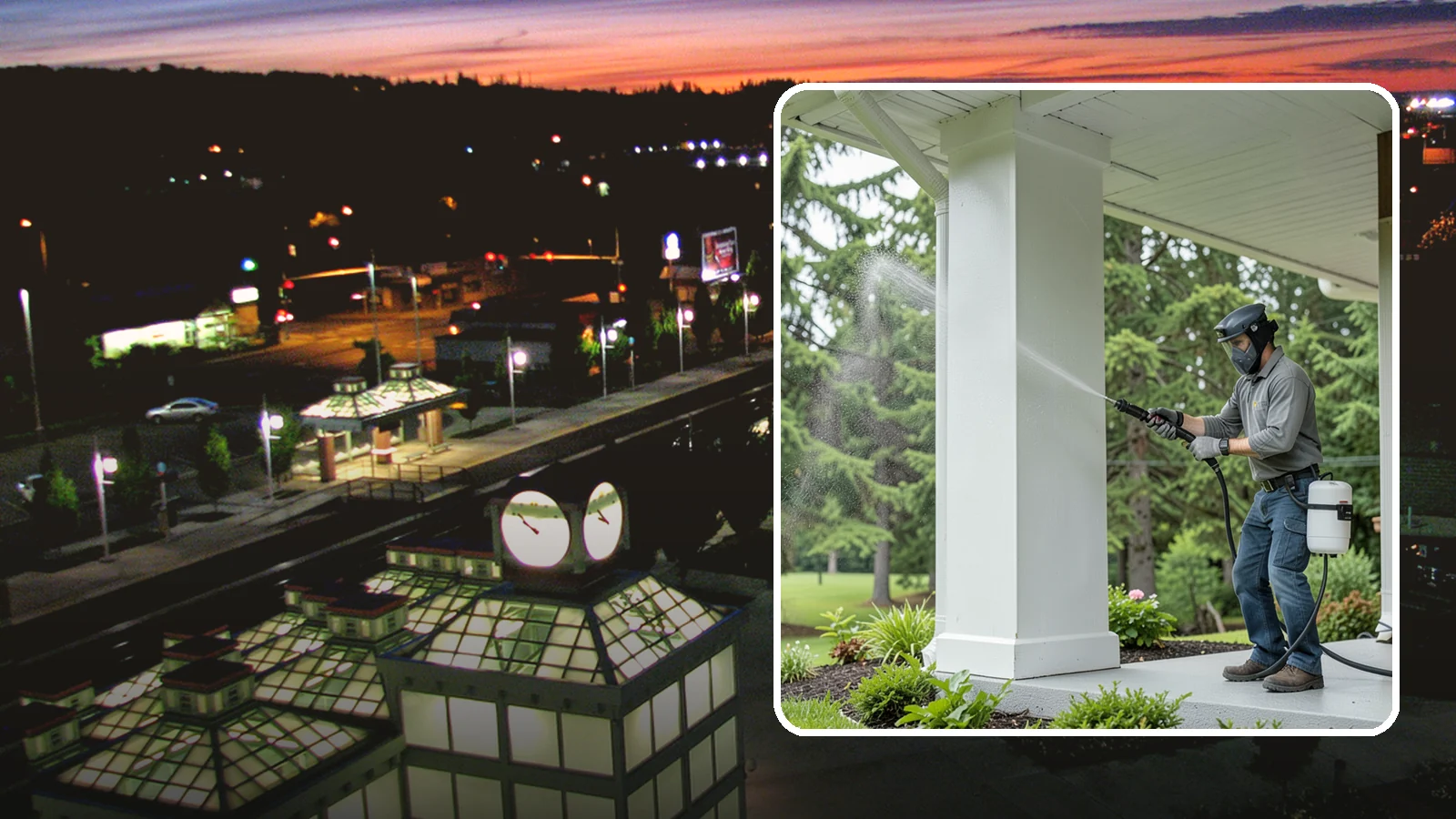 Column Cleaning in Auburn, King County, WA - We soft wash exterior columns to remove the algae streaks and grime that climb their shaded, weather-exposed surfaces.