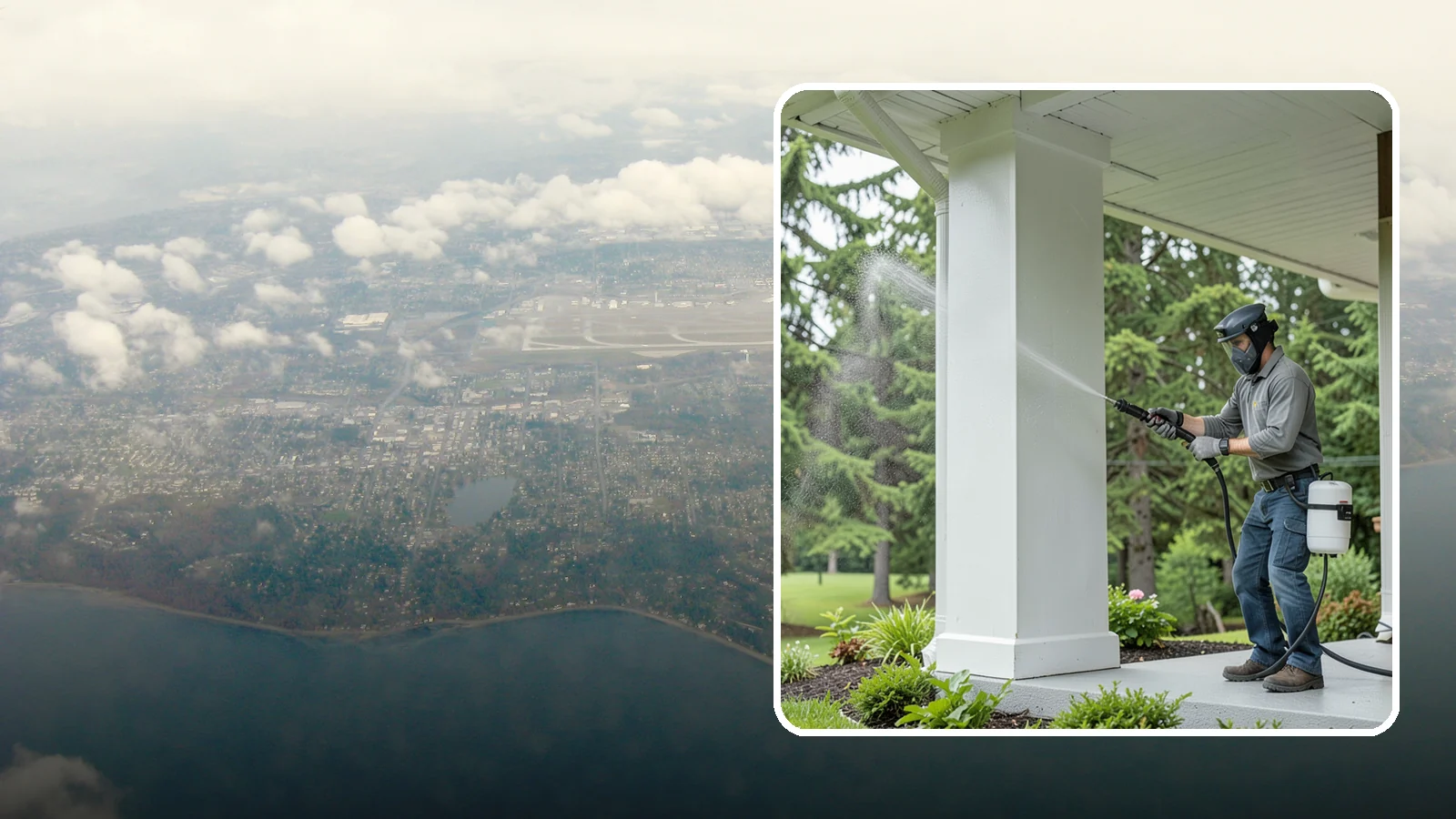Column Cleaning in Burien, King County, WA - We soft wash exterior columns to remove the algae streaks and grime that climb their shaded, weather-exposed surfaces.