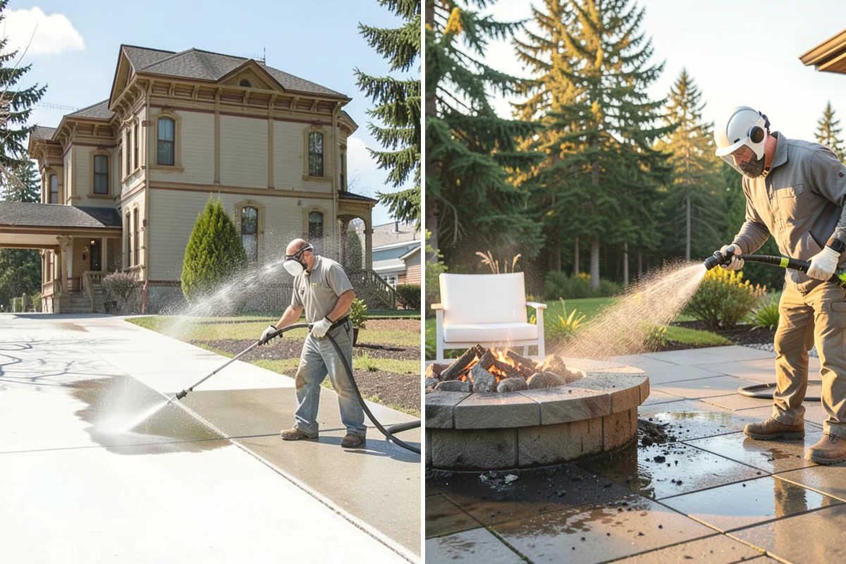 Column Cleaning in Covington, King County, WA - Identify column material and check for finish damage