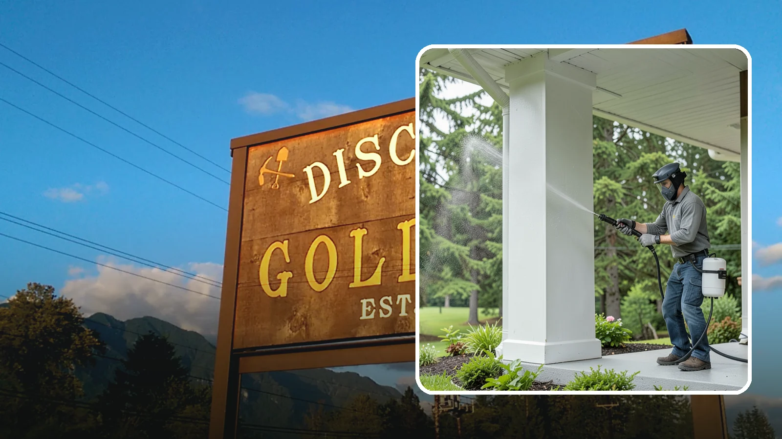 Column Cleaning in Gold Bar, Snohomish County, WA - We soft wash exterior columns to remove the algae streaks and grime that climb their shaded, weather-exposed surfaces.
