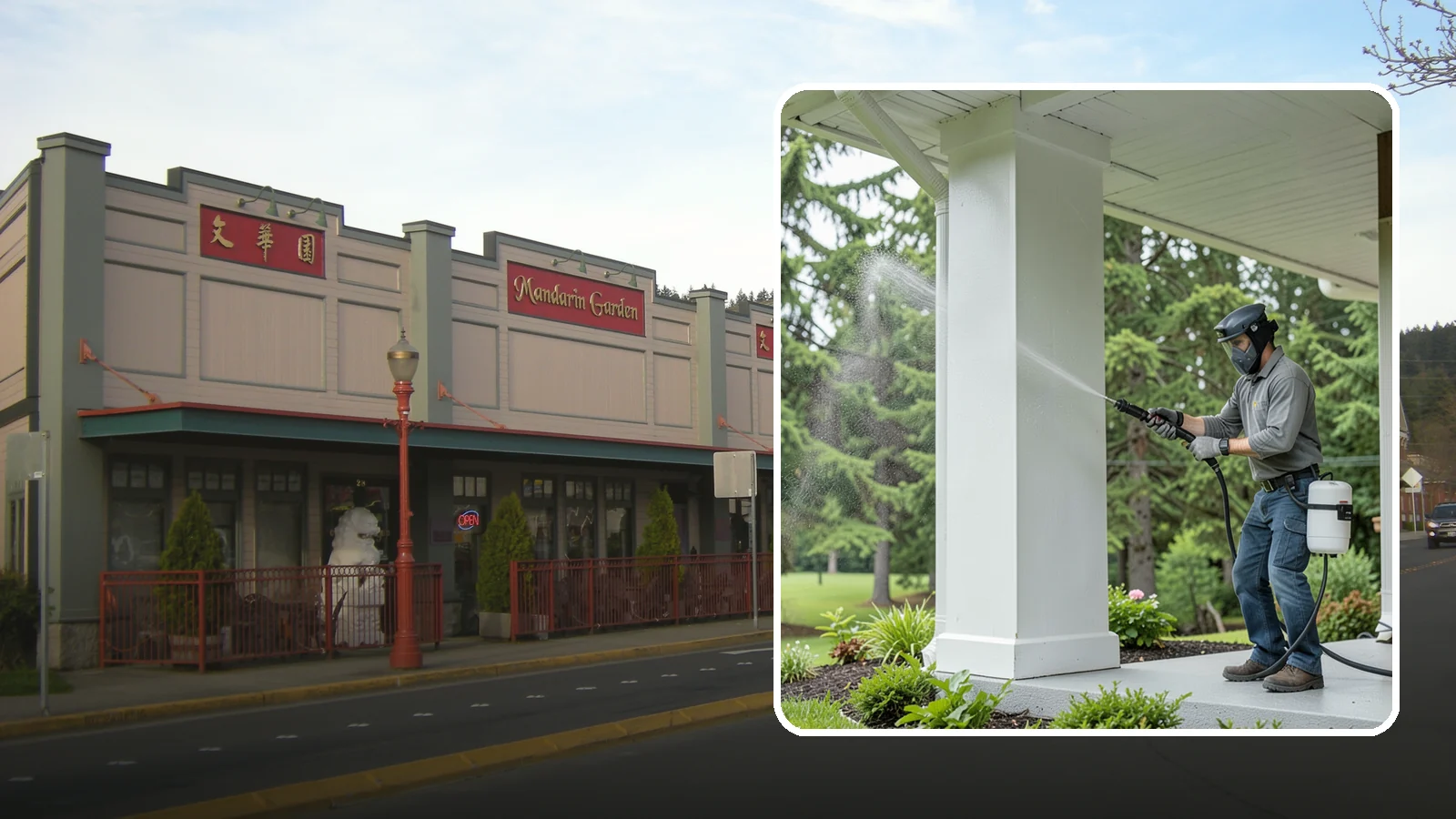 Column Cleaning in Issaquah, King County, WA - We soft wash exterior columns to remove the algae streaks and grime that climb their shaded, weather-exposed surfaces.
