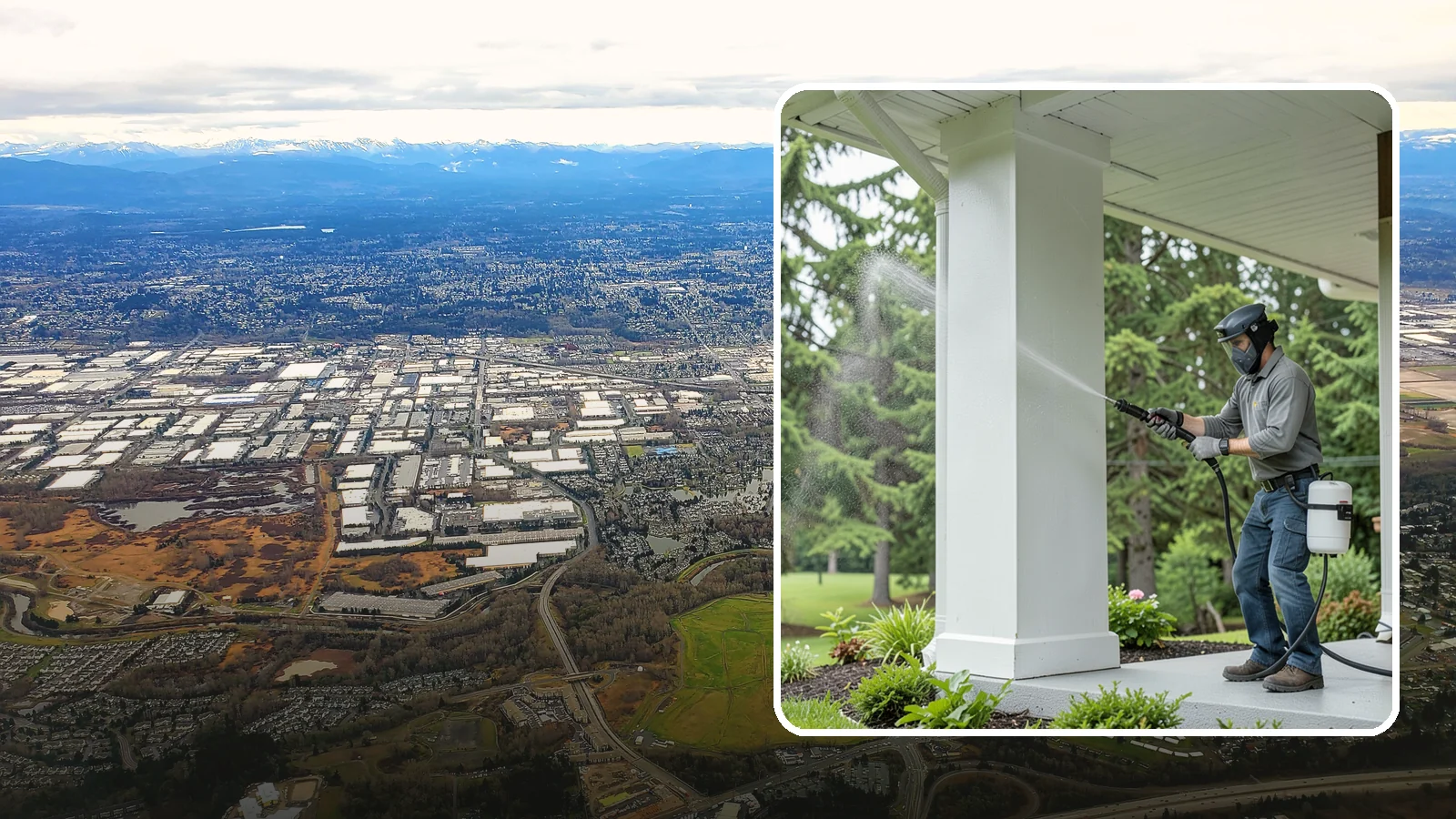 Column Cleaning in Kent, King County, WA - We soft wash exterior columns to remove the algae streaks and grime that climb their shaded, weather-exposed surfaces.