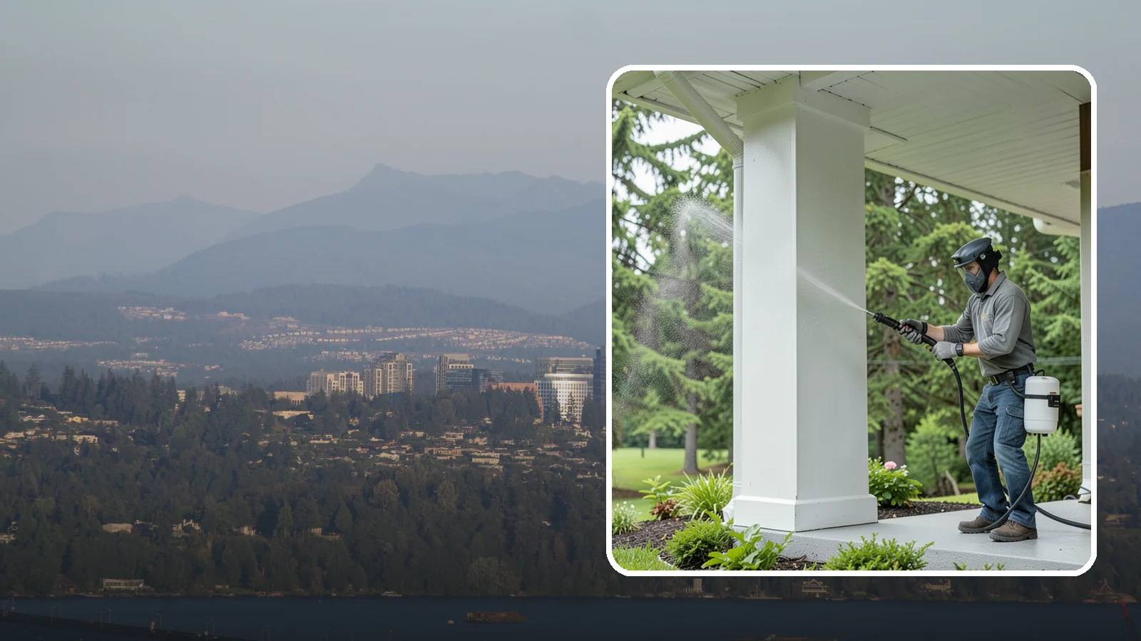 Column Cleaning in Medina, King County, WA - We soft wash exterior columns to remove the algae streaks and grime that climb their shaded, weather-exposed surfaces.