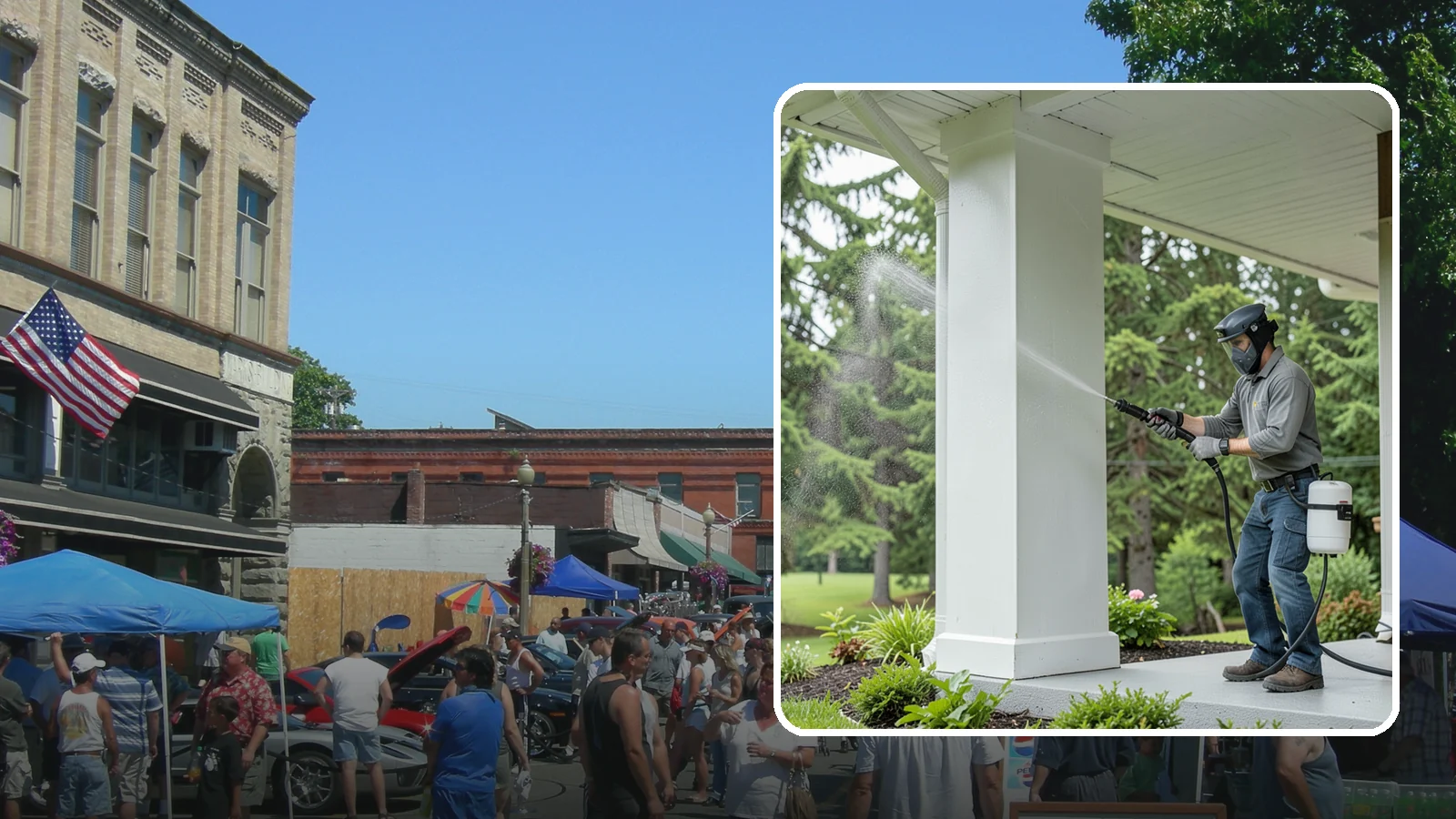 Column Cleaning in Snohomish, Snohomish County, WA - We soft wash exterior columns to remove the algae streaks and grime that climb their shaded, weather-exposed surfaces.