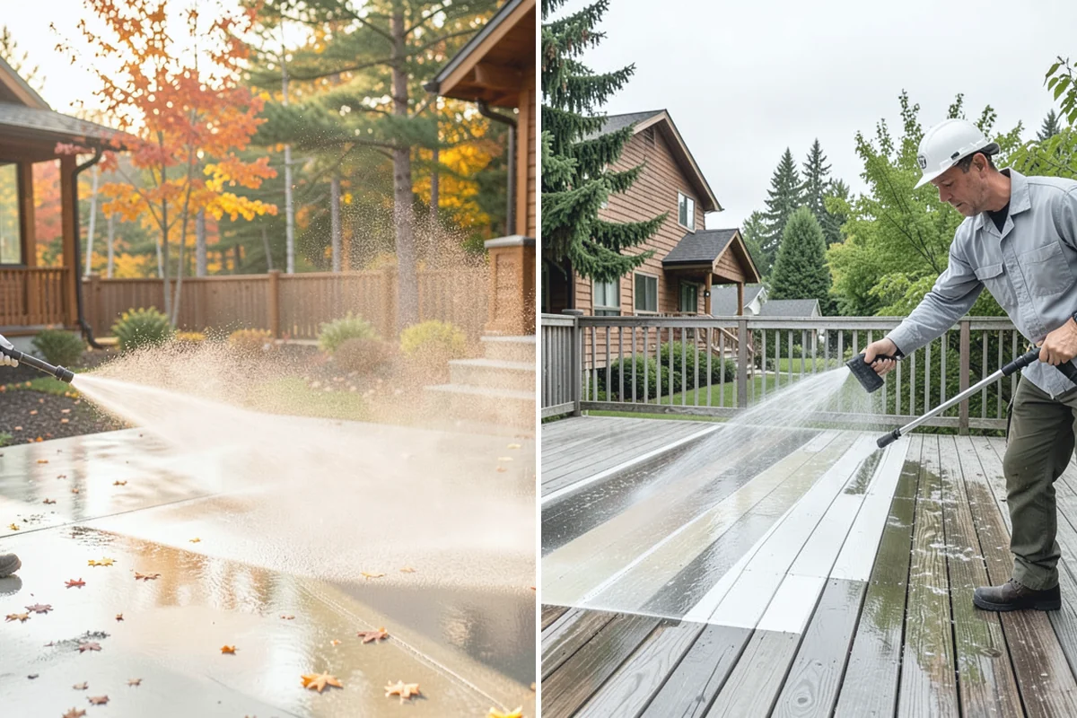 Column Cleaning in Woodinville, King County, WA - Identify column material and check for finish damage