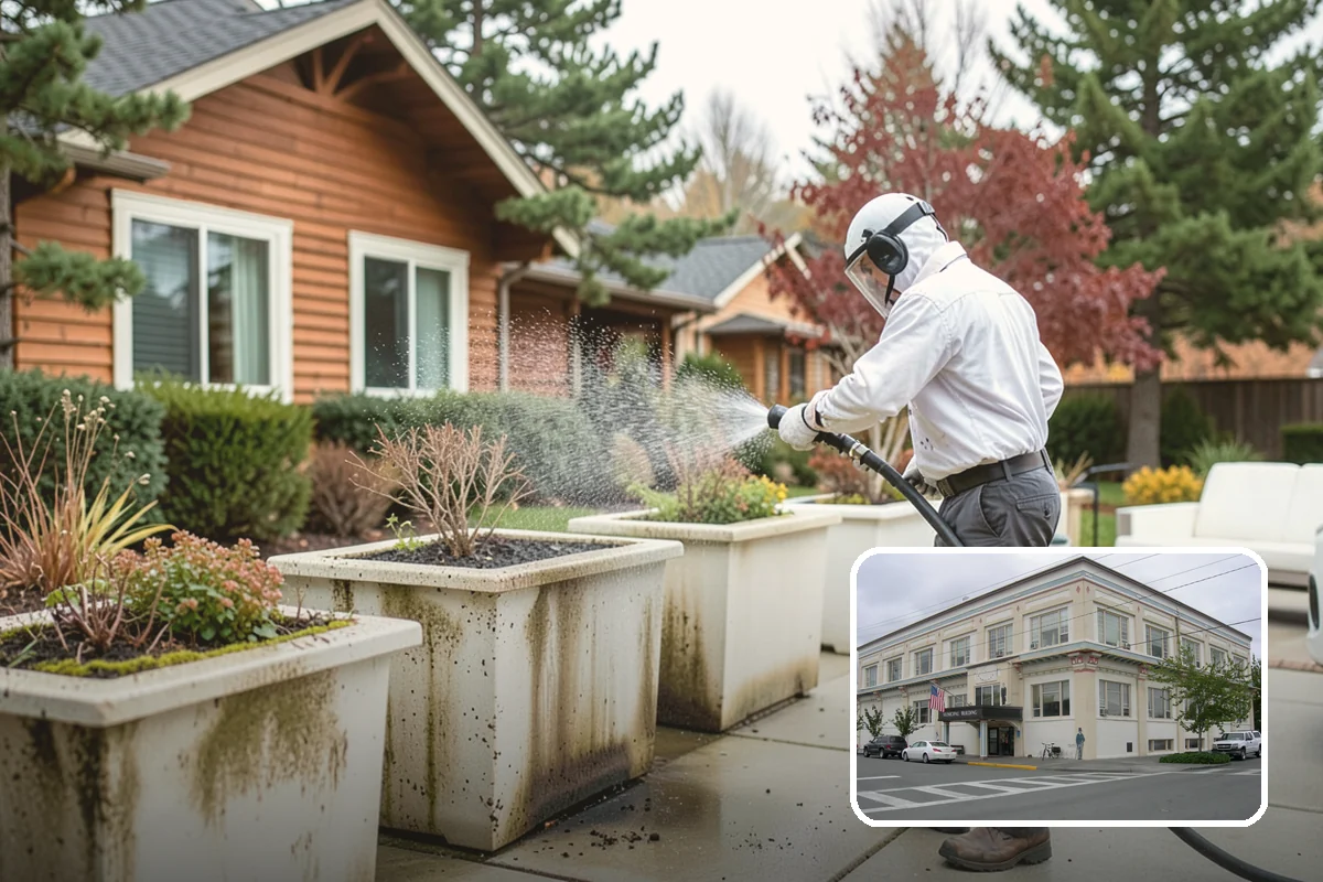 Composite Deck Cleaning in Anacortes, Skagit County, WA - Clears mold and algae from textured grain