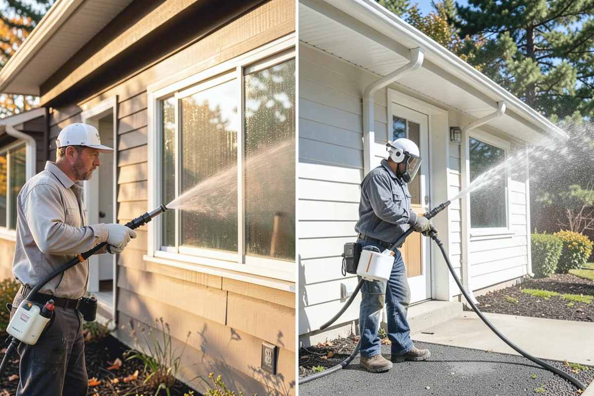 Composite Deck Cleaning in Auburn, King County, WA - Clear the deck and rinse loose debris