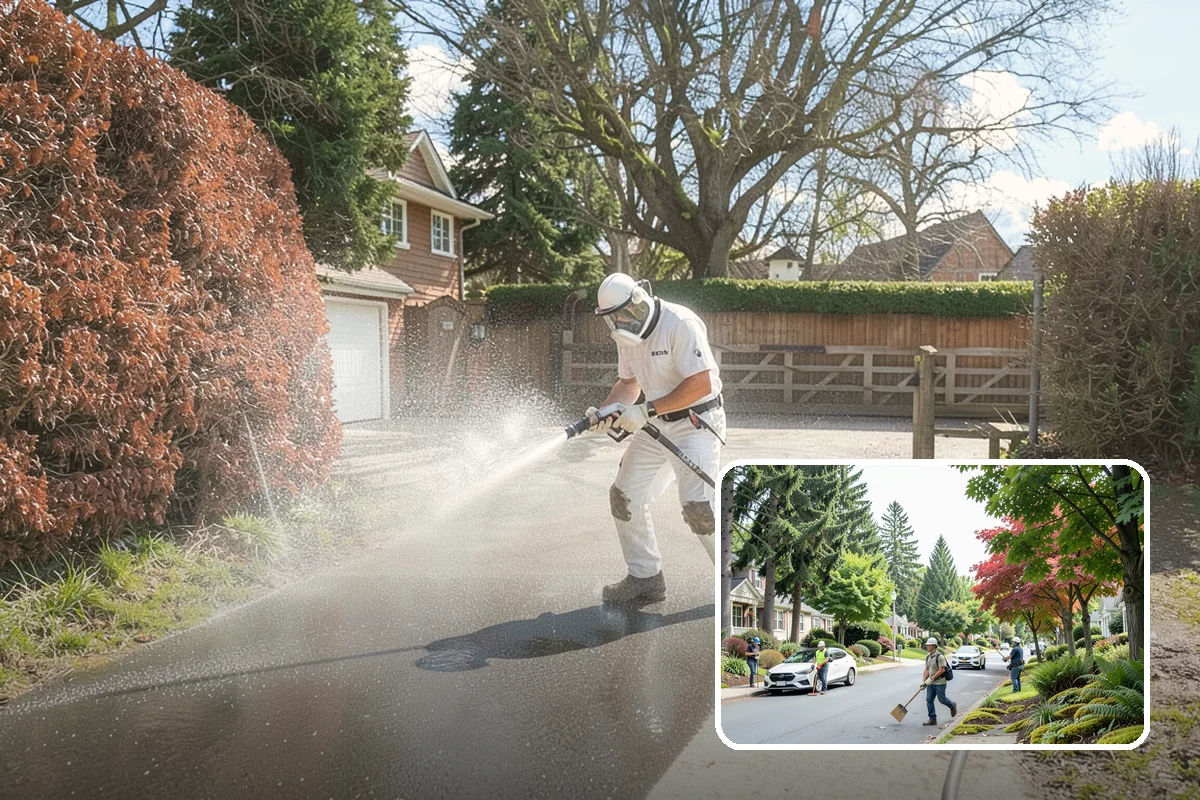 Composite Deck Cleaning in Beaux Arts Village, King County, WA - Clears mold and algae from textured grain