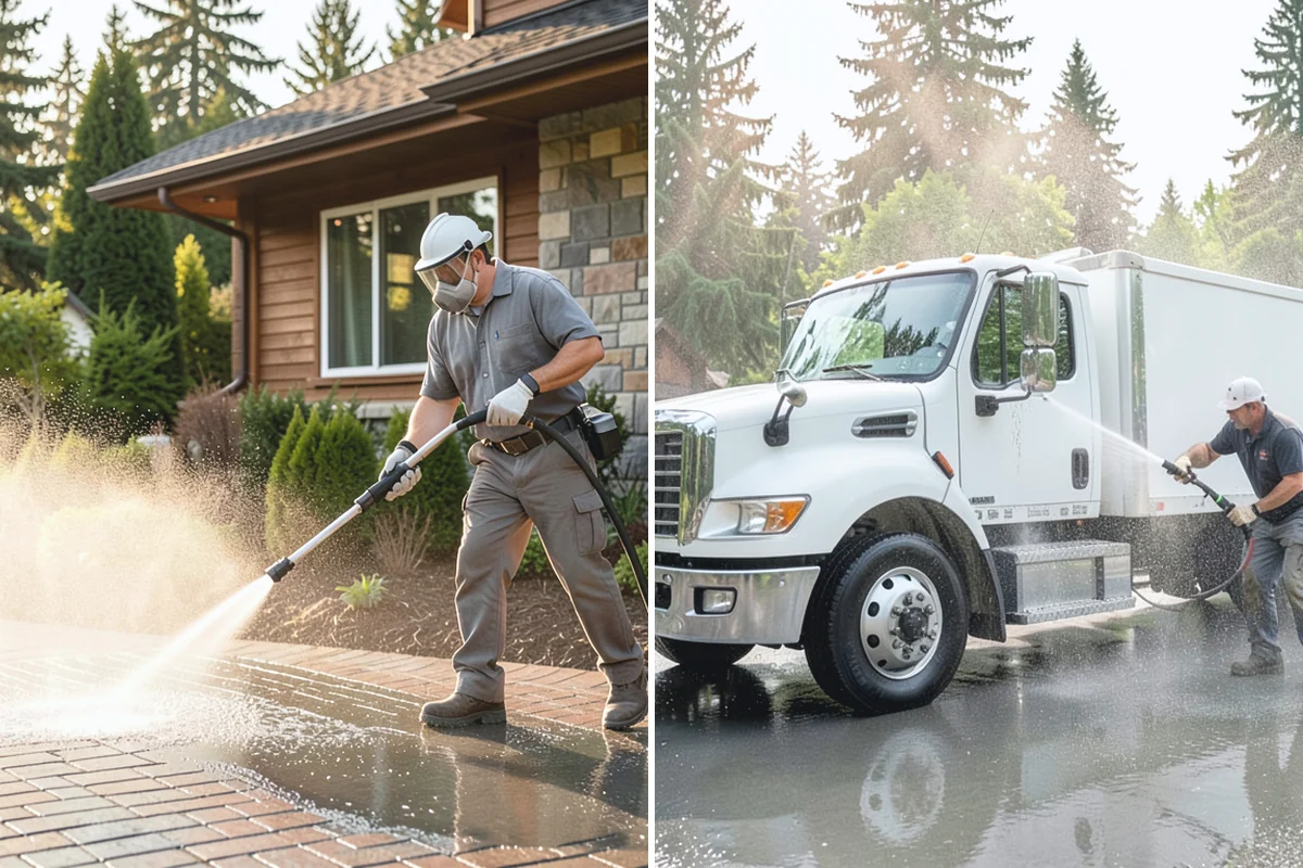 Composite Deck Cleaning in Bonney Lake, Pierce County, WA - Clear the deck and rinse loose debris