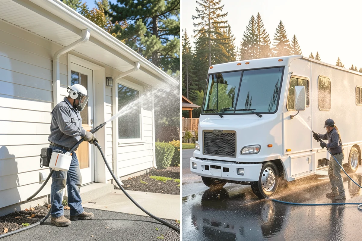 Composite Deck Cleaning in Burlington, Skagit County, WA - Clear the deck and rinse loose debris
