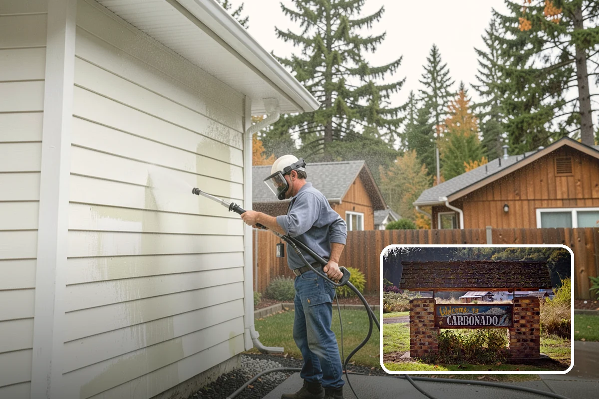 Composite Deck Cleaning in Carbonado, Pierce County, WA - Clears mold and algae from textured grain