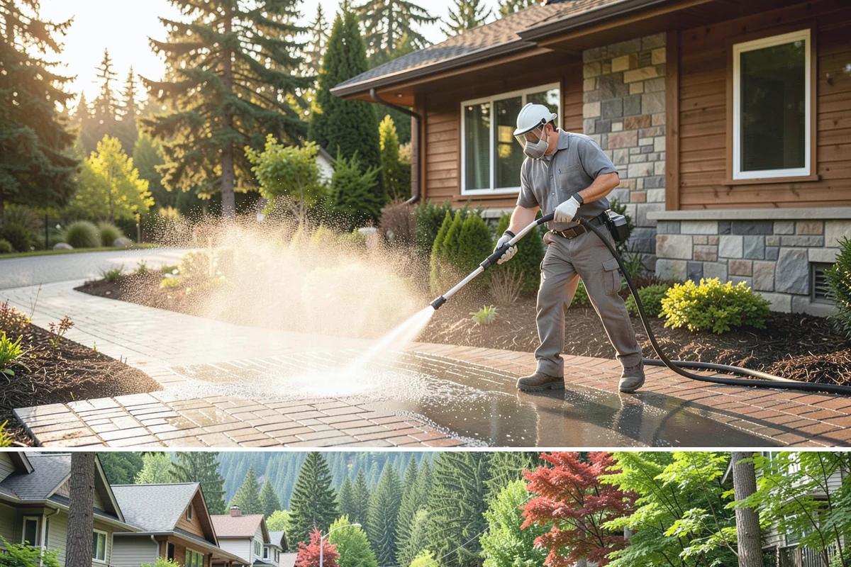 Composite Deck Cleaning in Darrington, Snohomish County, WA - Composite decks can be cleaned spring through fall, ideally before summer entertaining.