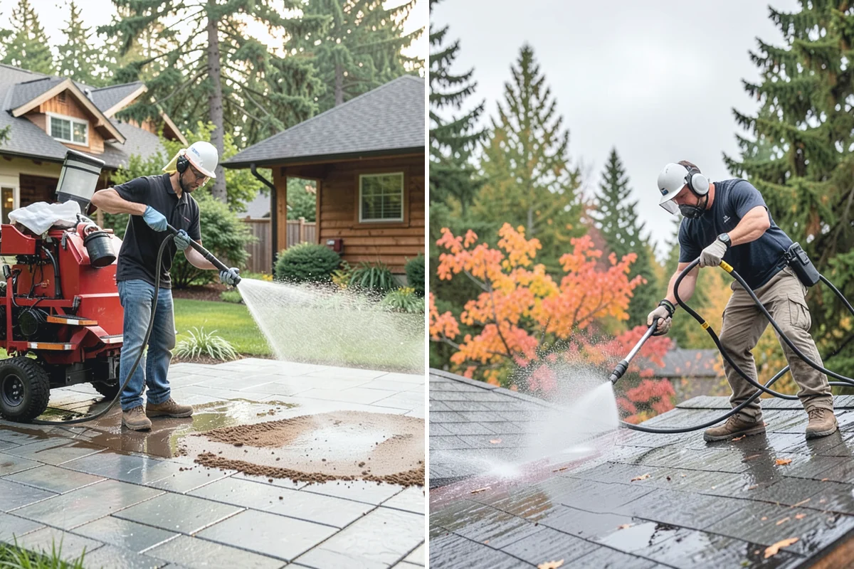 Composite Deck Cleaning in Des Moines, King County, WA - Clear the deck and rinse loose debris