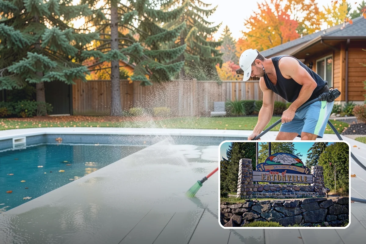 Composite Deck Cleaning in Eatonville, Pierce County, WA - Clears mold and algae from textured grain