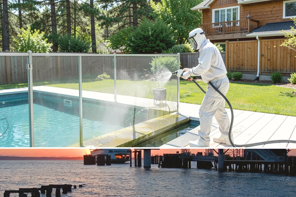 Composite Deck Cleaning in Edmonds, Snohomish County, WA - Composite decks can be cleaned spring through fall, ideally before summer entertaining.