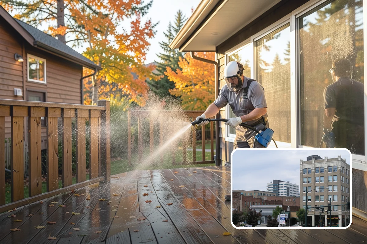Composite Deck Cleaning in Everett, Snohomish County, WA - Clears mold and algae from textured grain