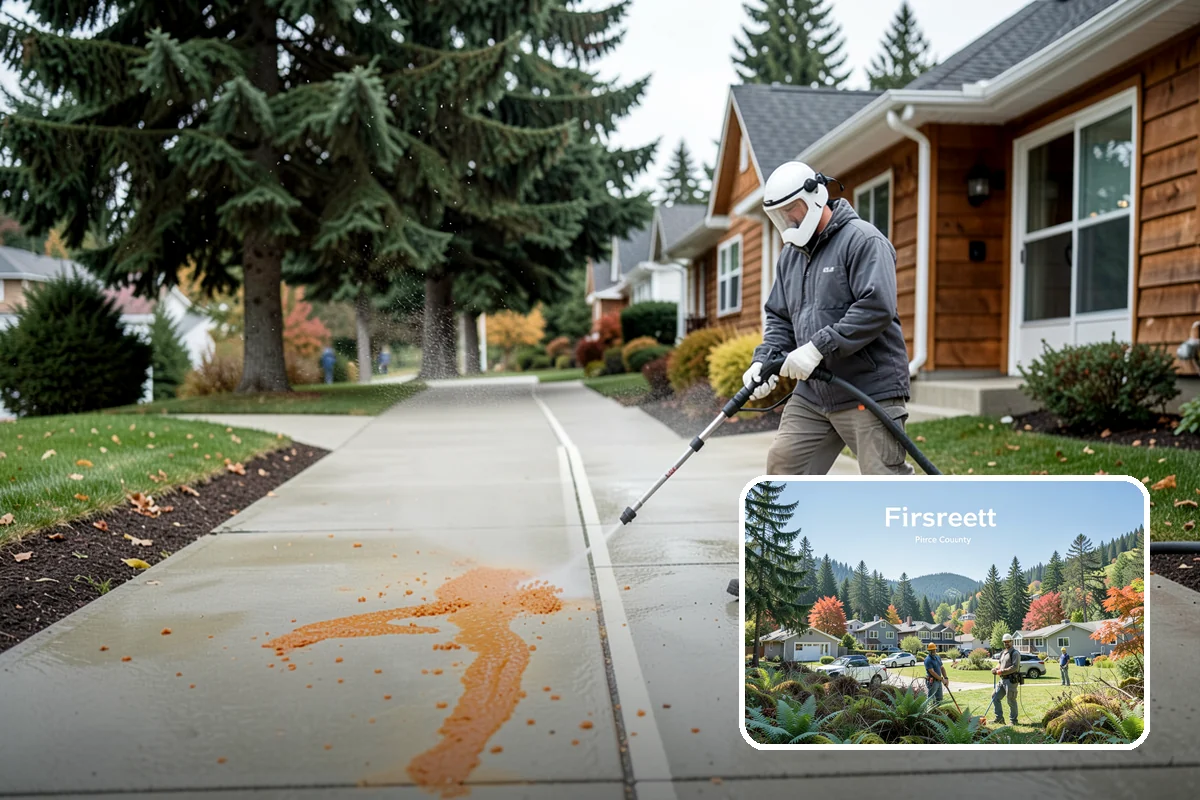Composite Deck Cleaning in Fircrest, Pierce County, WA - Clears mold and algae from textured grain