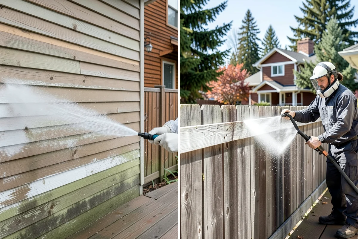 Composite Deck Cleaning in Fircrest, Pierce County, WA - Clear the deck and rinse loose debris