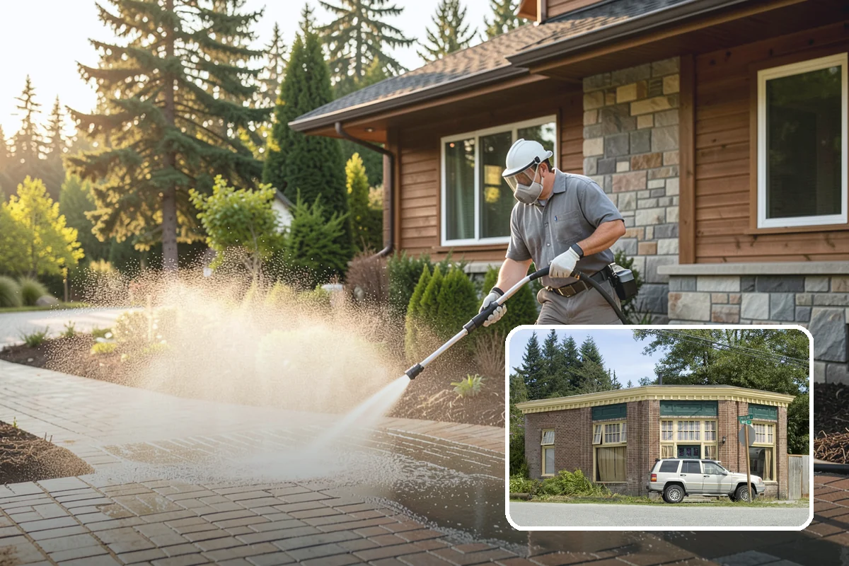 Composite Deck Cleaning in Hamilton, Skagit County, WA - Clears mold and algae from textured grain