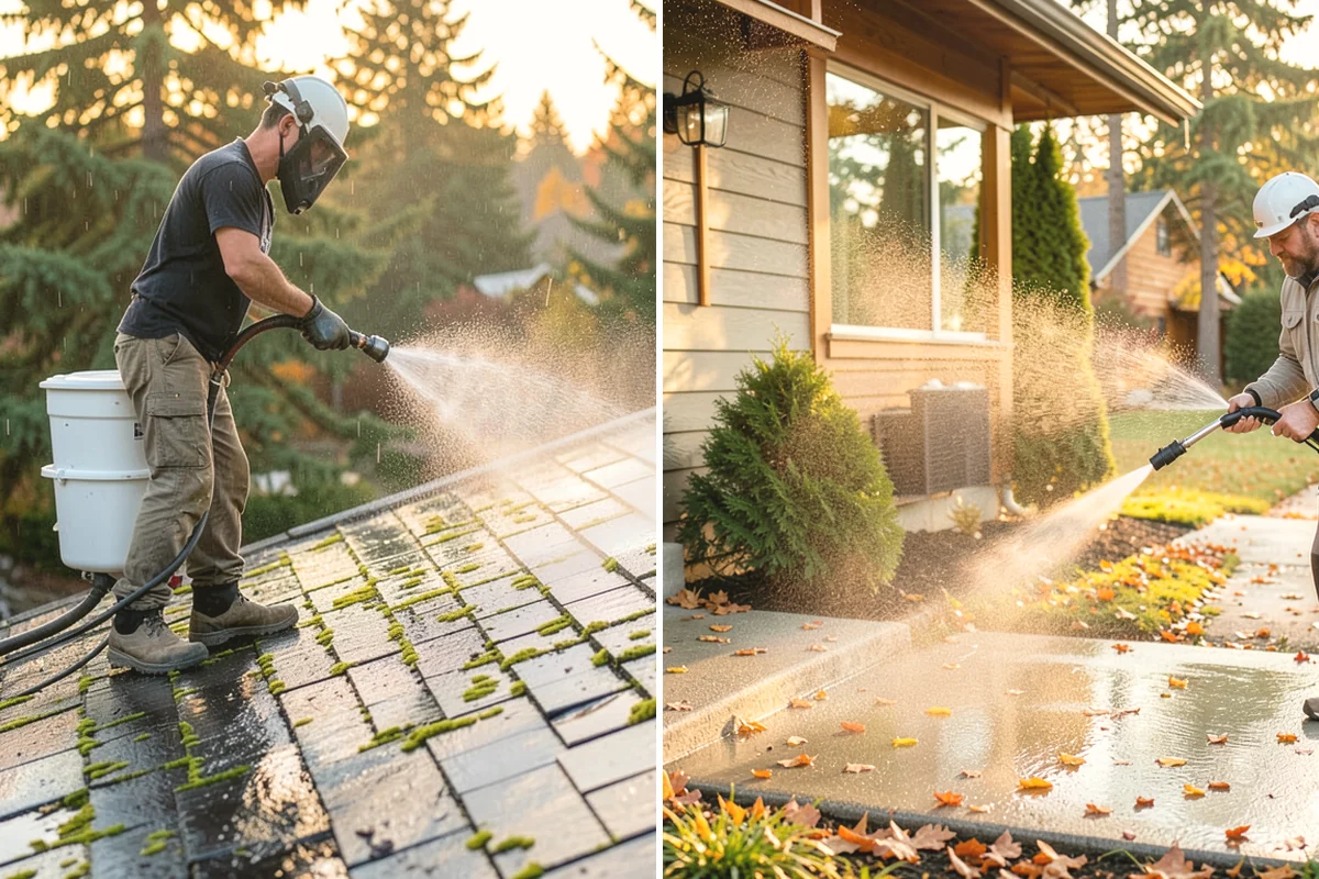 Composite Deck Cleaning in La Conner, Skagit County, WA - Clear the deck and rinse loose debris