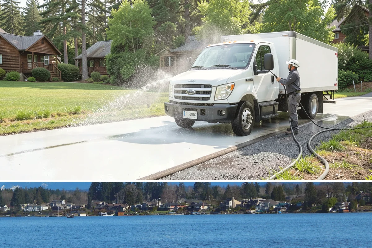 Composite Deck Cleaning in Lake Stevens, Snohomish County, WA - Composite decks can be cleaned spring through fall, ideally before summer entertaining.