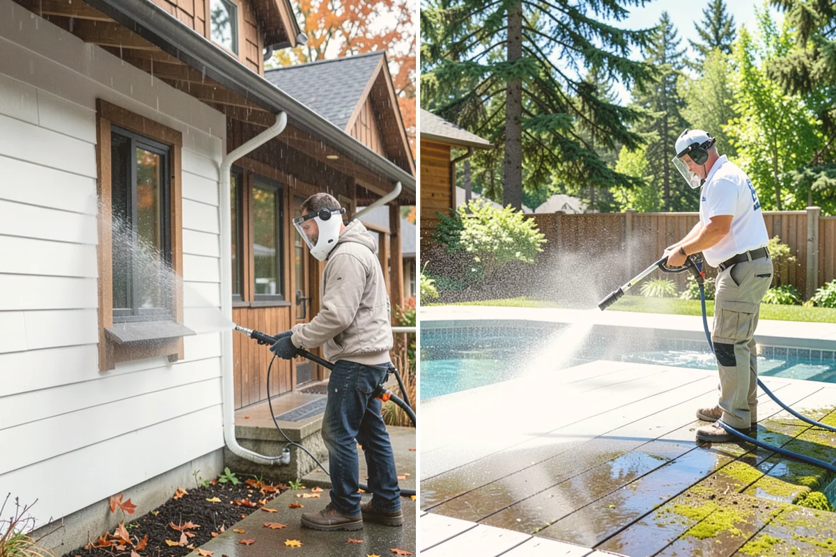 Composite Deck Cleaning in Lynnwood, Snohomish County, WA - Clear the deck and rinse loose debris