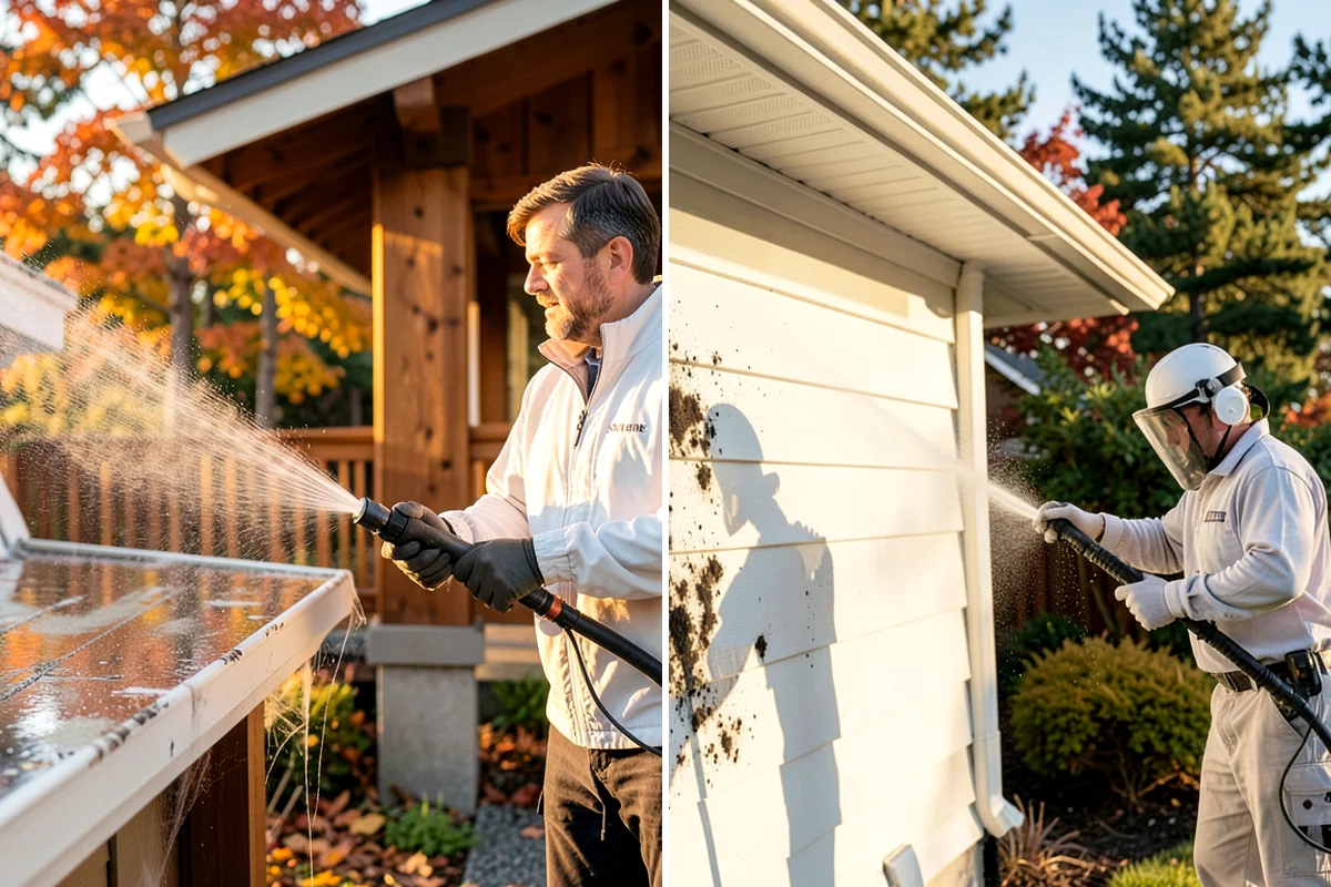 Composite Deck Cleaning in Maple Valley, King County, WA - Clear the deck and rinse loose debris