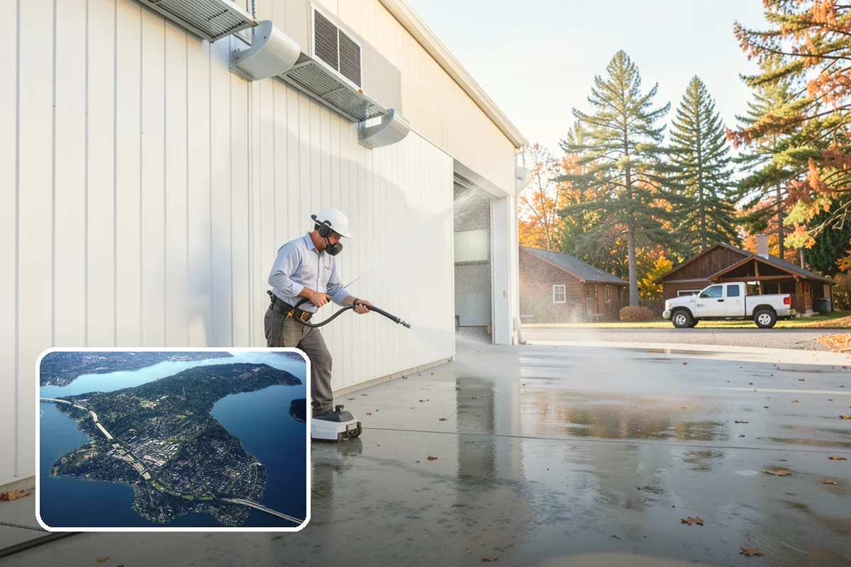 Composite Deck Cleaning in Mercer Island, King County, WA - Clears mold and algae from textured grain