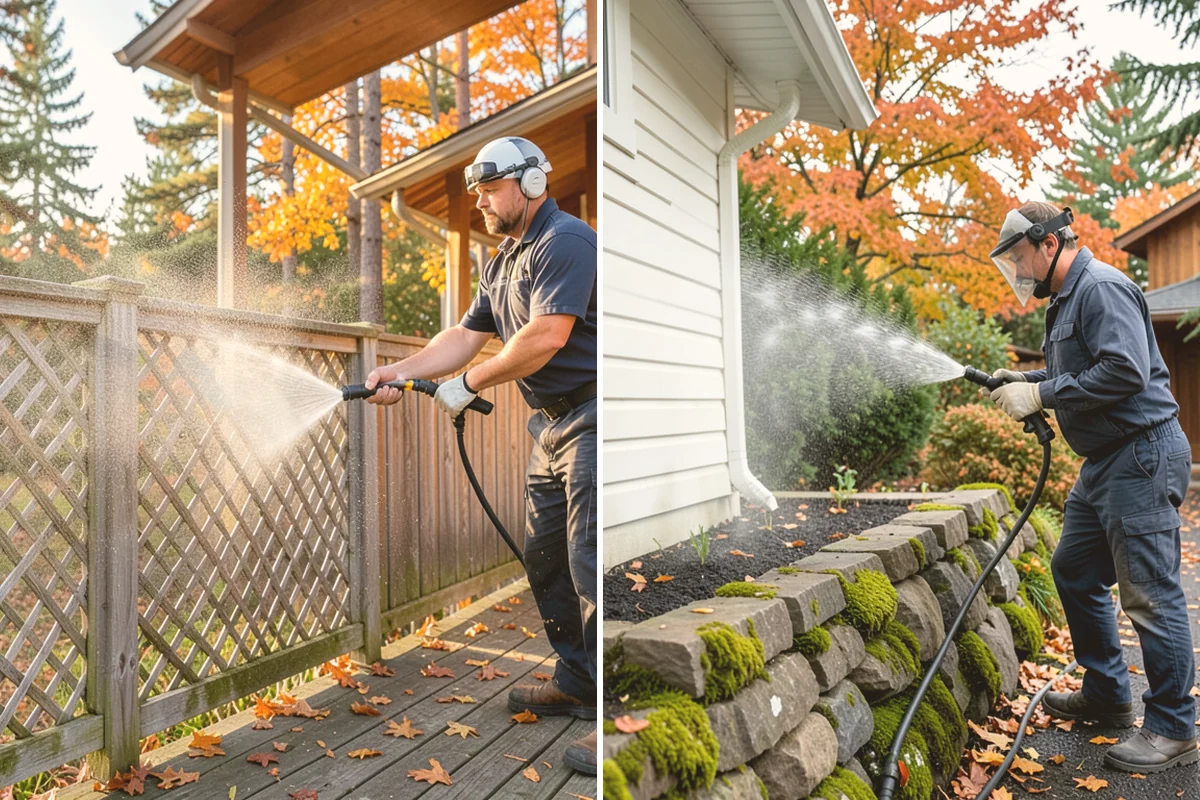 Composite Deck Cleaning in Milton, King County, WA - Clear the deck and rinse loose debris