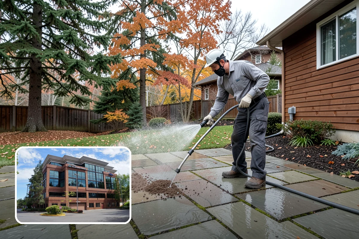 Composite Deck Cleaning in Mountlake Terrace, Snohomish County, WA - Clears mold and algae from textured grain